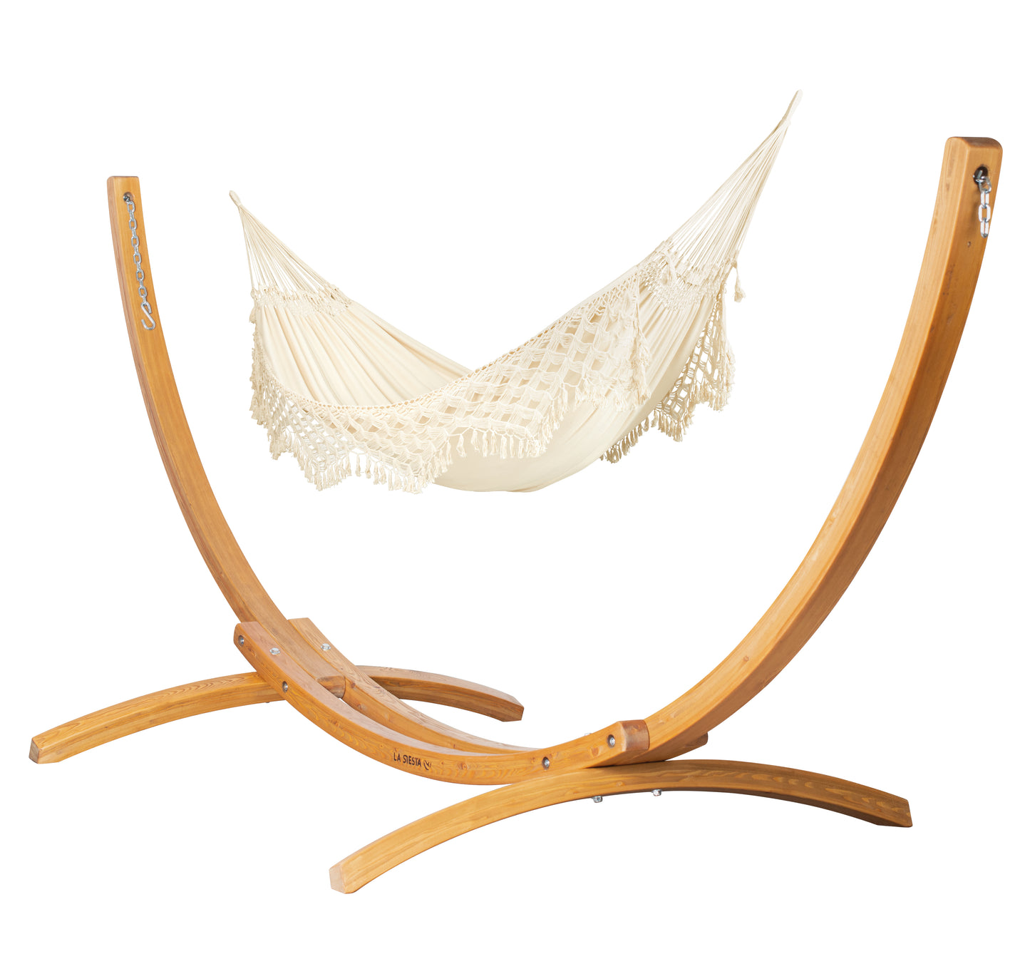 Elipso Brazil Latte - Organic Cotton Kingsize Hammock with FSC® certified Larch Stand