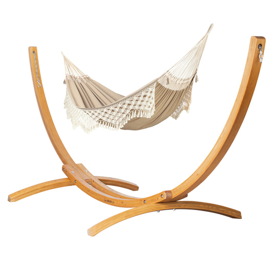 Elipso Brazil Muscade - Organic Cotton Kingsize Hammock with FSC® certified Larch Stand