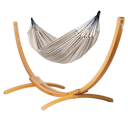 Elipso Colombia Zebra - Organic Cotton Kingsize Hammock with FSC® certified Larch Stand