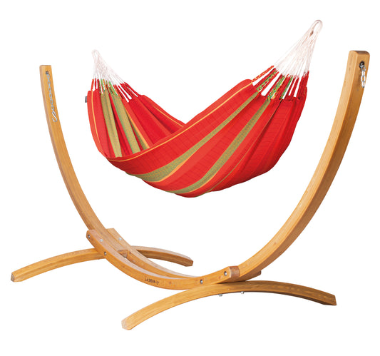 Elipso Colombia Chilli - Organic Cotton Kingsize Hammock with FSC® certified Larch Stand