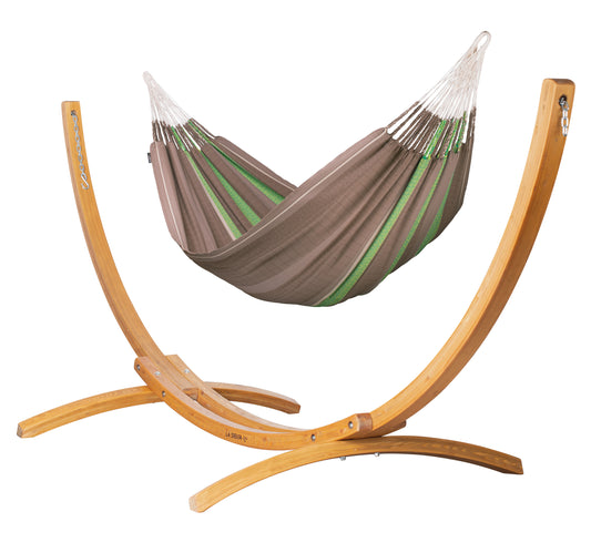Elipso Colombia Chocolate - Organic Cotton Kingsize Hammock with FSC® certified Larch Stand