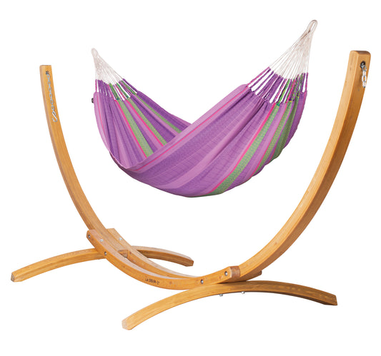 Elipso Colombia Blossom - Organic Cotton Kingsize Hammock with FSC® certified Larch Stand
