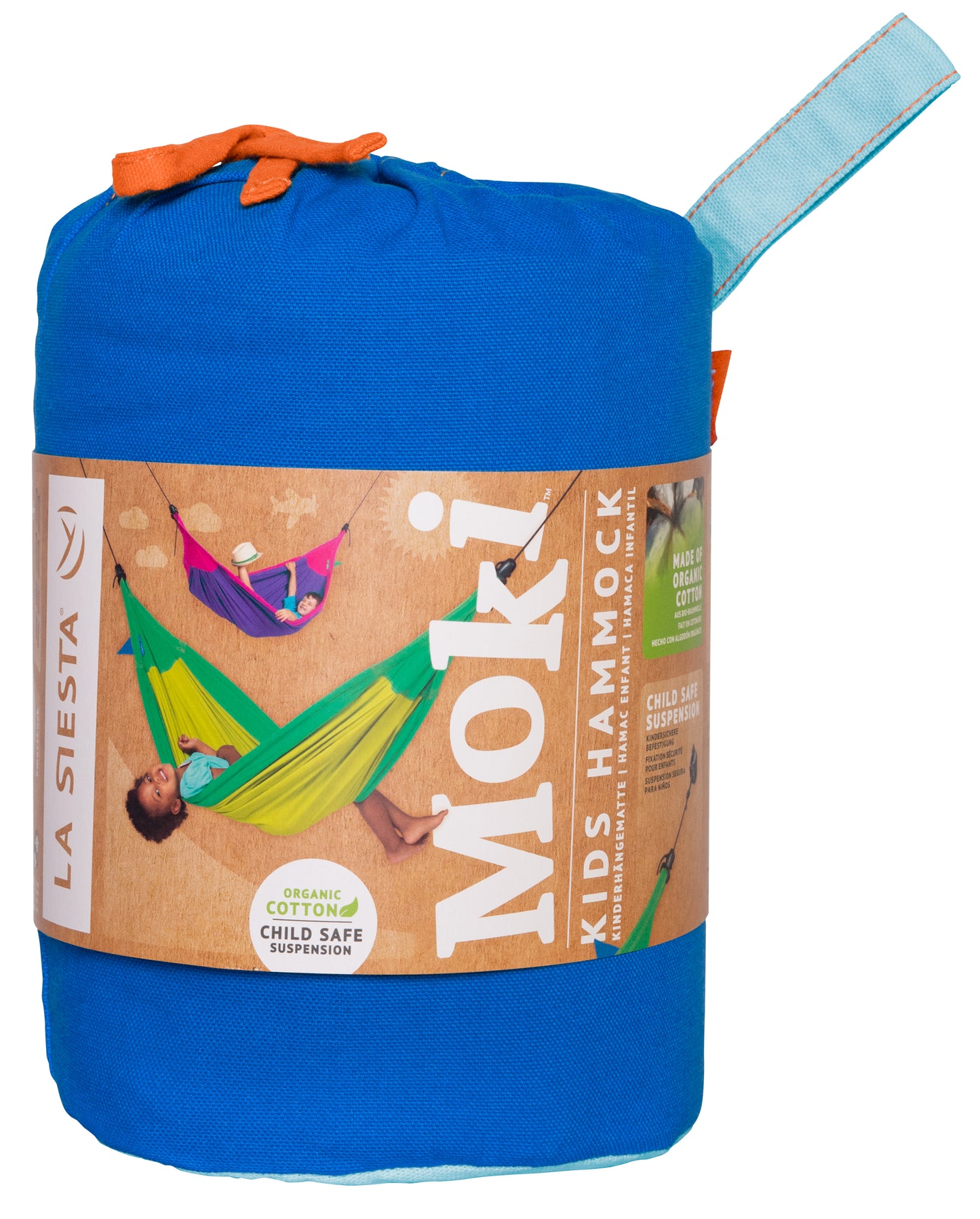 Moki Dolphy - Hamaca familiar, infantil y terapéutica de algodón orgánico con sujeción
