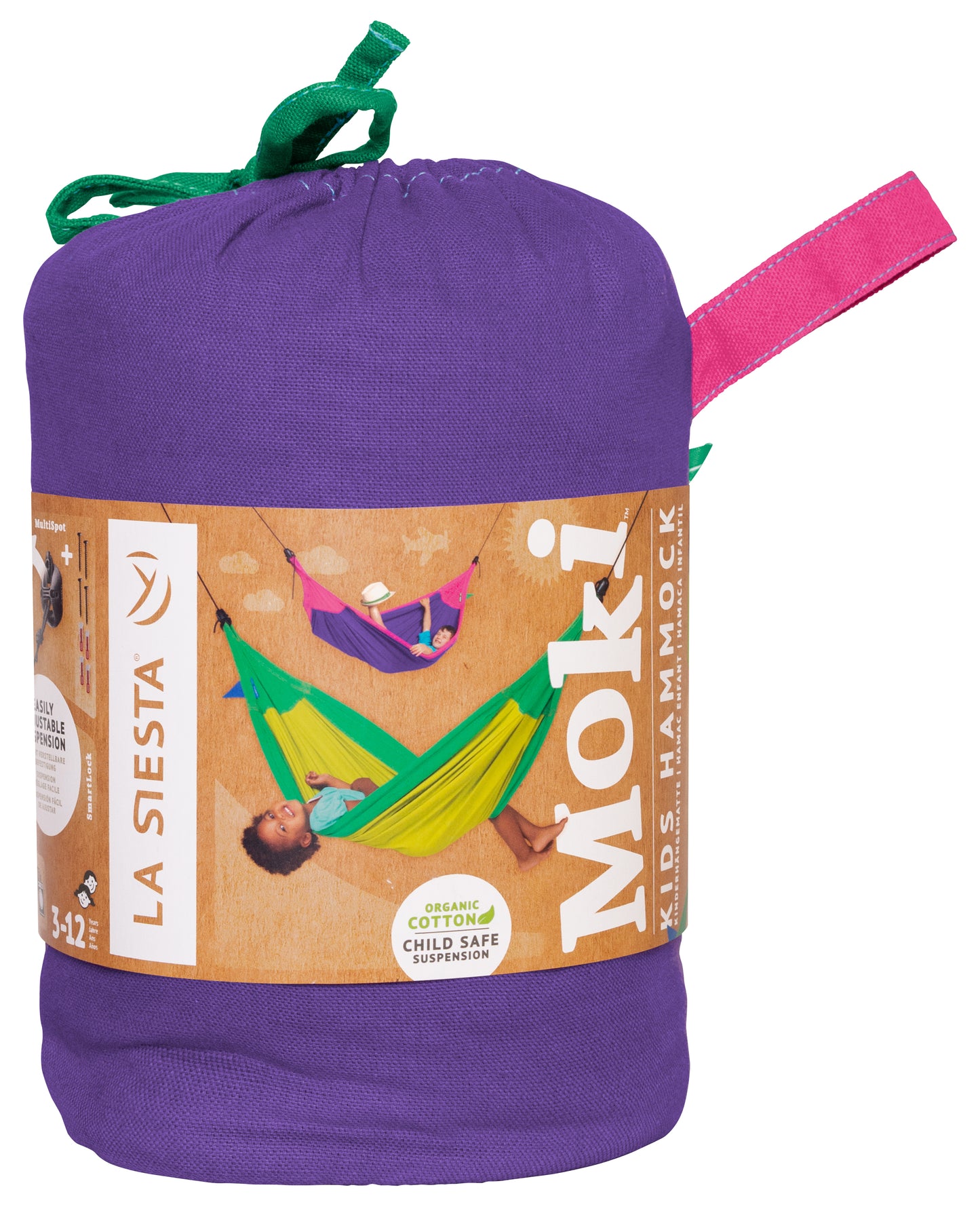 Moki Lilly - Hamaca infantil de algodón orgánico con sujeción