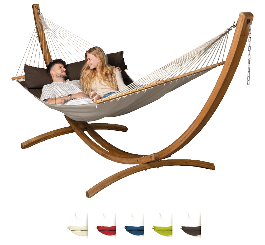 Elipso Outdoor R Padded Arabica - Padded Kingsize Spreader Bar Hammock with FSC® certified Larch Stand