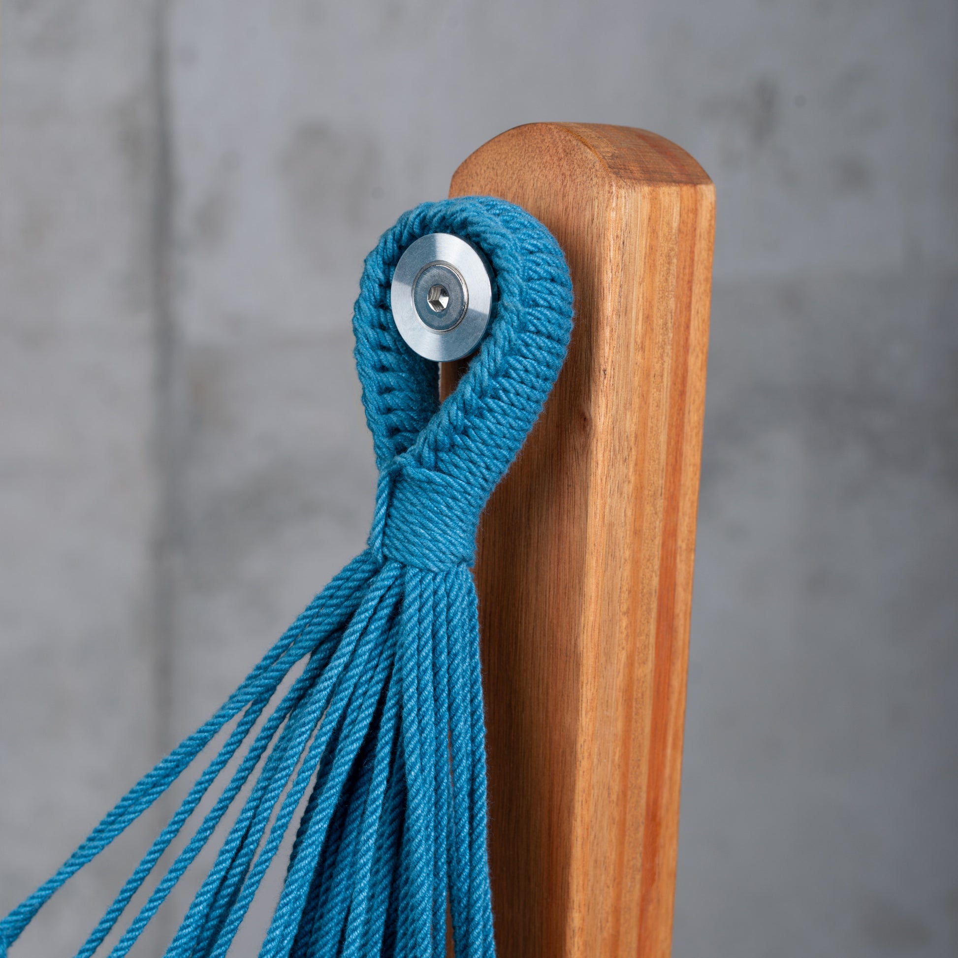 Udine Organic Blue Zebra - Silla colgante de algodón orgánico con soporte de eucalipto con certificación FSC®