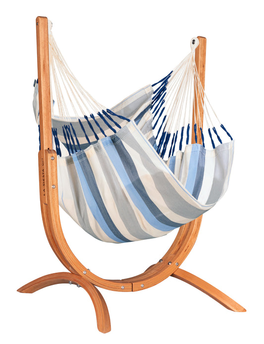 Udine Outdoor Sea Salt - Weather-Resistant Hammock Chair with FSC® certified Eucalyptus Stand