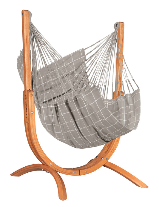 Udine Outdoor Almond - Weather-Resistant Hammock Chair with FSC® certified Eucalyptus Stand