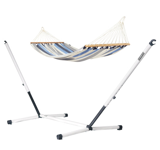 Nautico Outdoor R - Weather-Resistant Spreader Bar Hammock with Powder Coated Steel Stand