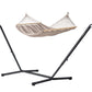 Nautico Anthracite Outdoor R Almond - Weather-Resistant Double Spreader Bar Hammock with Powder Coated Steel Stand
