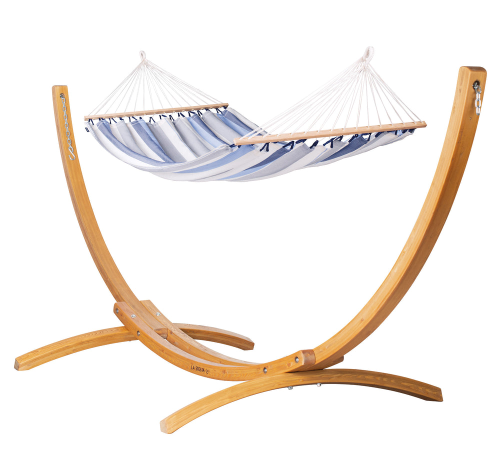 Elipso Outdoor R Sea Salt - Weather-Resistant Double Spreader Bar Hammock with FSC® certified Larch Stand