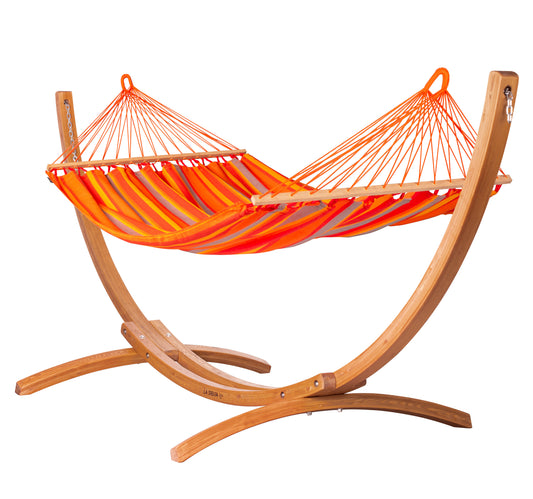 Maera Outdoor R Toucan – Weather-Resistant Double Size Spreader Bar Hammock with FSC™ Certified Eucalyptus Stand