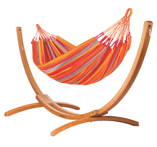 Maera Outdoor Toucan – Weather-Resistant Single Size Hammock with FSC™ Certified Eucalyptus Stand