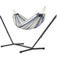Nautico Anthracite Outdoor Sea Salt - Weather-Resistant Double Hammock with Powder Coated Steel Stand