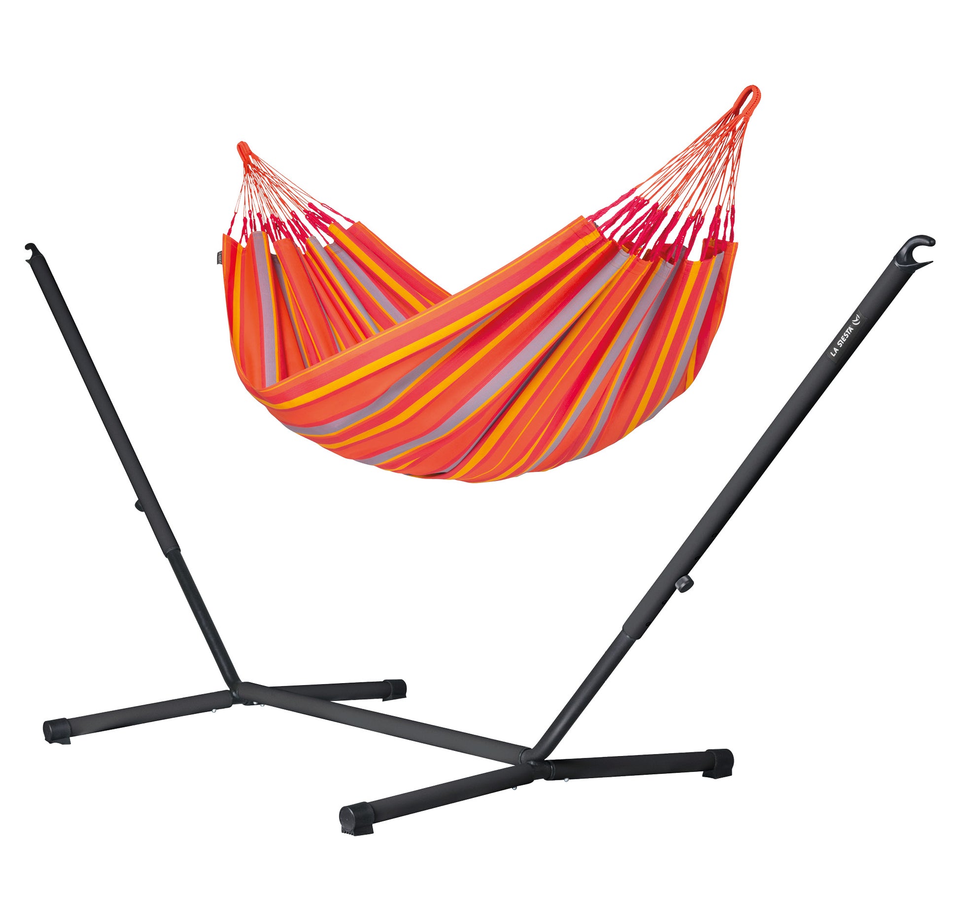 Nautico Anthracite Outdoor Toucan - Weather-Resistant Double Hammock with Powder Coated Steel Stand