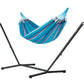Nautico Anthracite Outdoor Wave -  Weather-Resistant Kingsize Hammock with Powder Coated Steel Stand