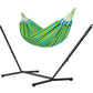 Nautico Anthracite Outdoor Lime - Weather-Resistant Double Hammock with Powder Coated Steel Stand