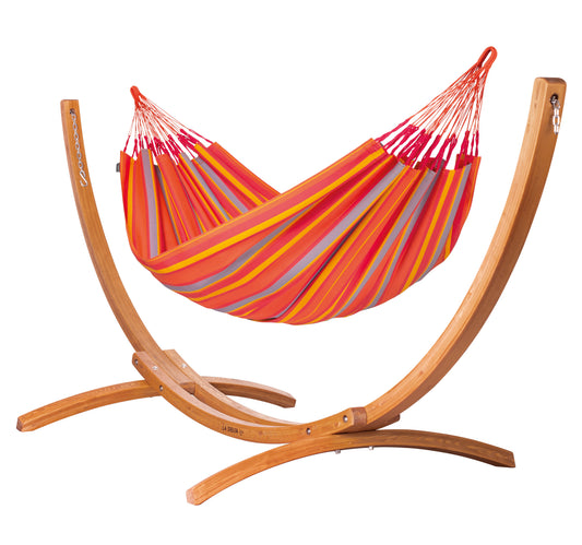 Maera Outdoor Toucan – Weather-Resistant Double Size Hammock with FSC™ Certified Eucalyptus Stand