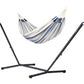 Nautico Anthracite Outdoor Sea Salt -  Weather-Resistant Kingsize Hammock with Powder Coated Steel Stand