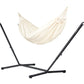 Nautico Anthracite Outdoor Vanilla -  Weather-Resistant Kingsize Hammock with Powder Coated Steel Stand