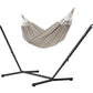 Nautico Anthracite Outdoor Almond - Weather-Resistant Double Hammock with Powder Coated Steel Stand