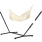 Nautico Anthracite Brazil Latte - Organic Cotton Kingsize Hammock with Powder Coated Steel Stand
