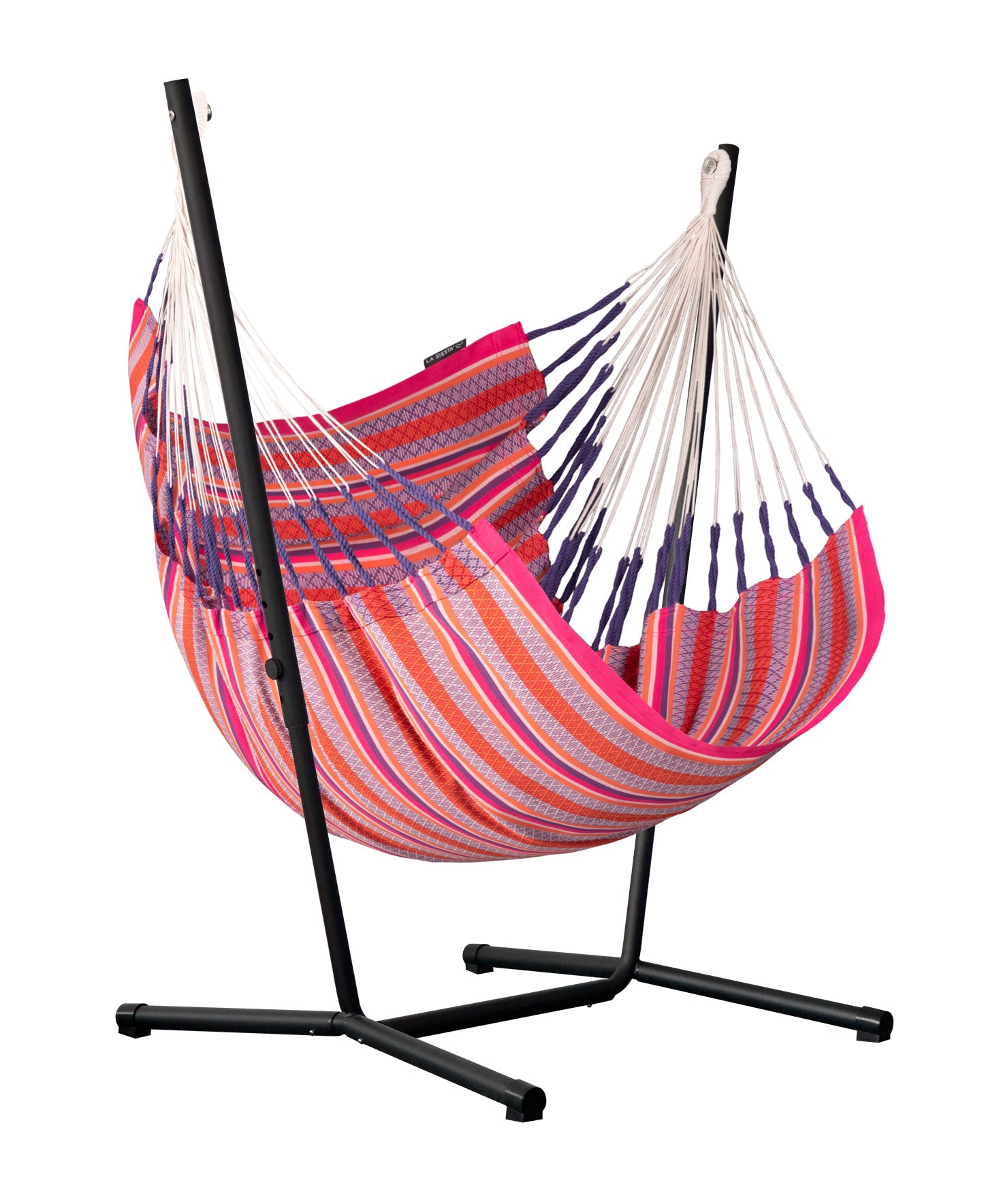 Fiji Organic Flamingo – Silla colgante tamaño Basic de bio-algodón con soporte de acero galvanizado