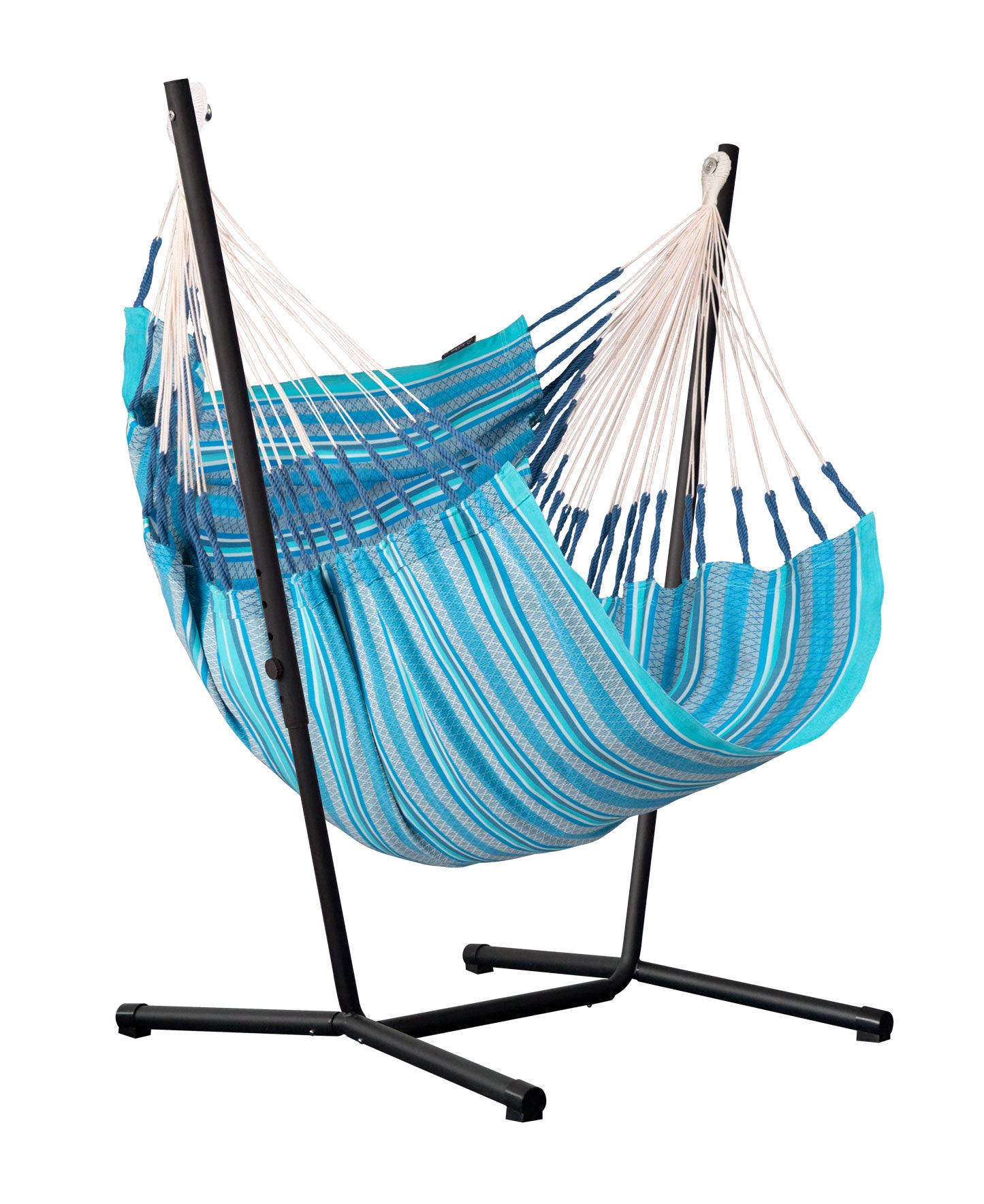 Fiji Organic Azure – Silla colgante tamaño Basic de bio-algodón con soporte de acero galvanizado