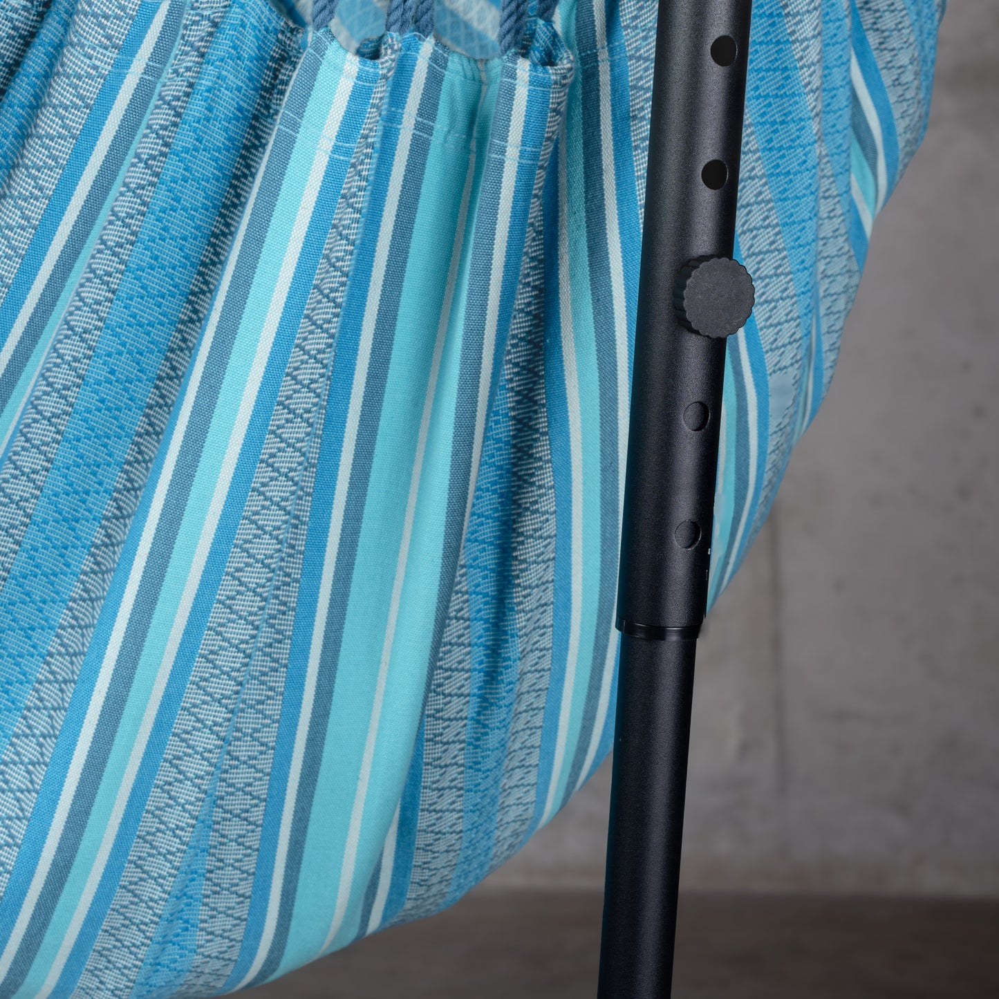 Fiji Organic Azure – Silla colgante tamaño Basic de bio-algodón con soporte de acero galvanizado