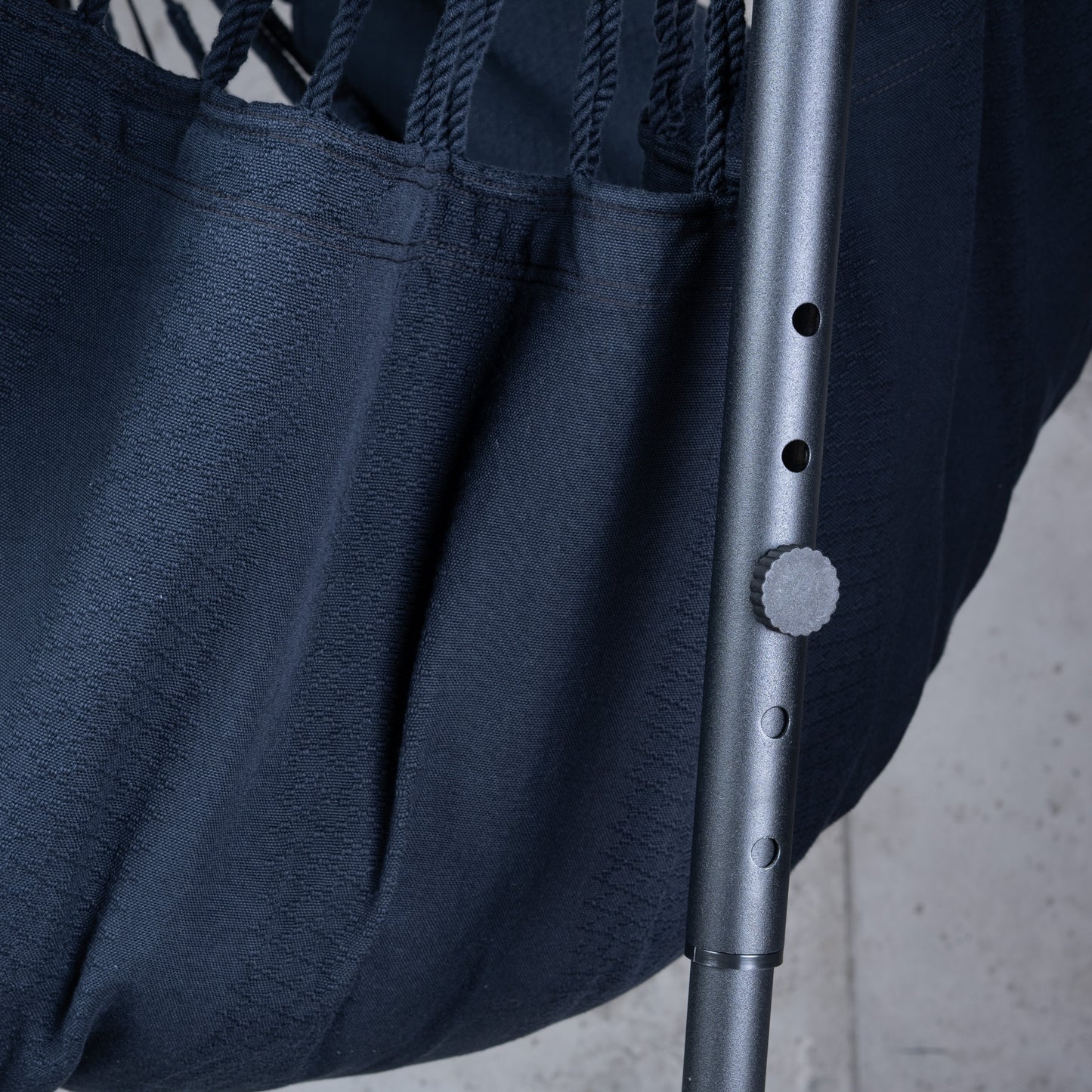 Fiji Organic Onyx – Silla colgante tamaño Basic de bio-algodón con soporte de acero galvanizado