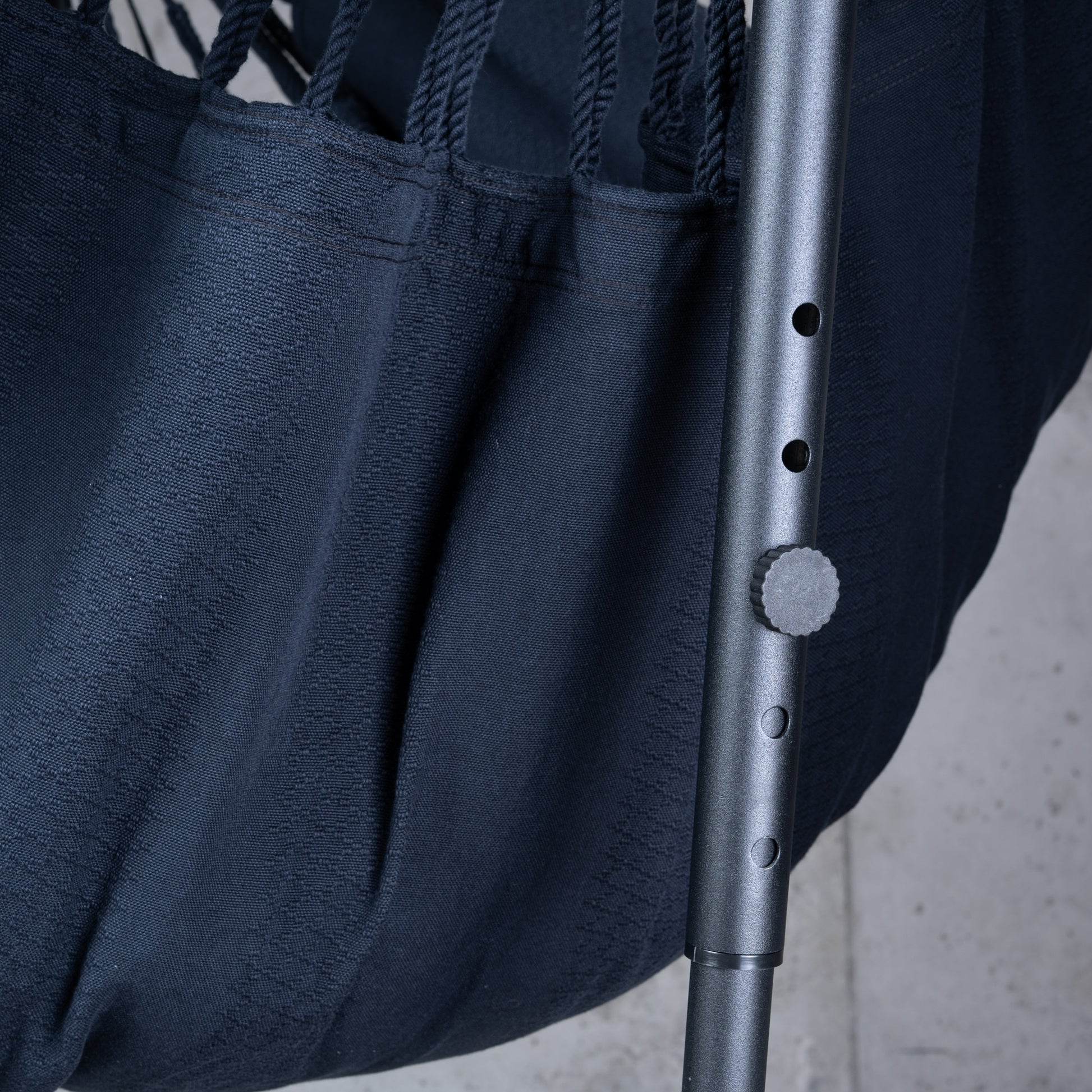 Fiji Organic Onyx – Silla colgante tamaño Basic de bio-algodón con soporte de acero galvanizado