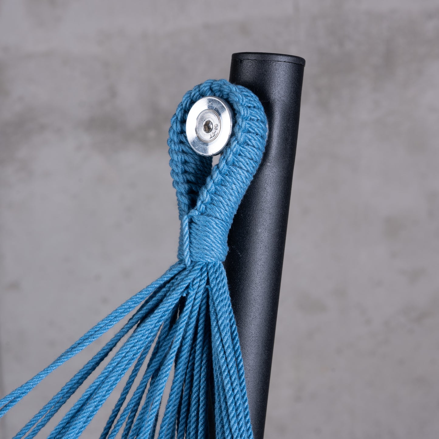 Fiji Organic Blue Zebra – Silla colgante tamaño Basic de bio-algodón con soporte de acero galvanizado