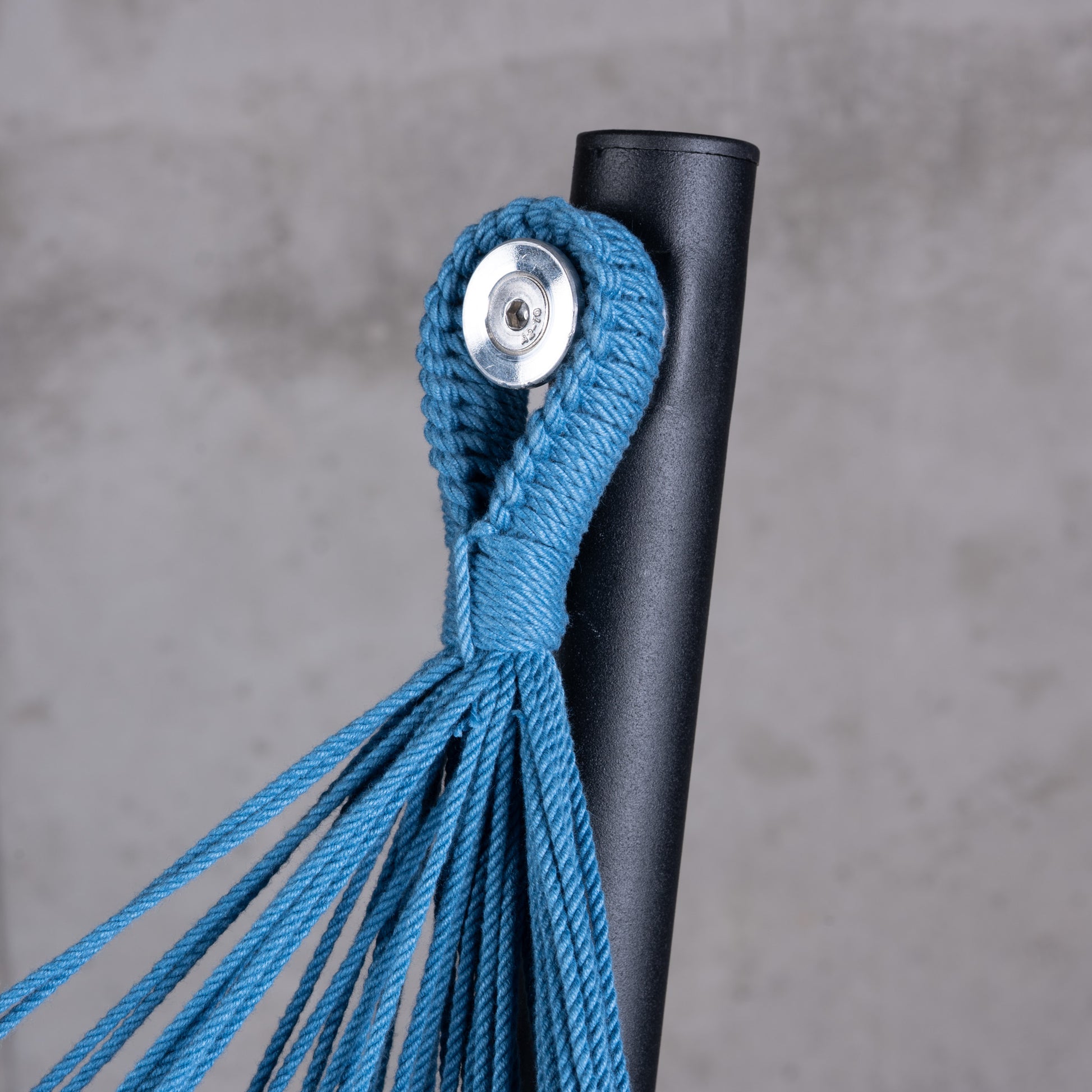 Fiji Organic Blue Zebra – Silla colgante tamaño Basic de bio-algodón con soporte de acero galvanizado