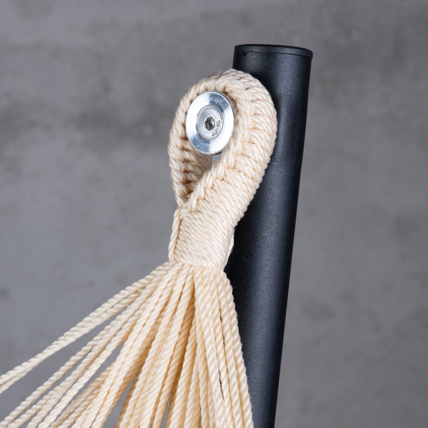 Fiji Outdoor Sea Salt – Silla colgante tamaño basic de bio-algodón con soporte de acero galvanizado