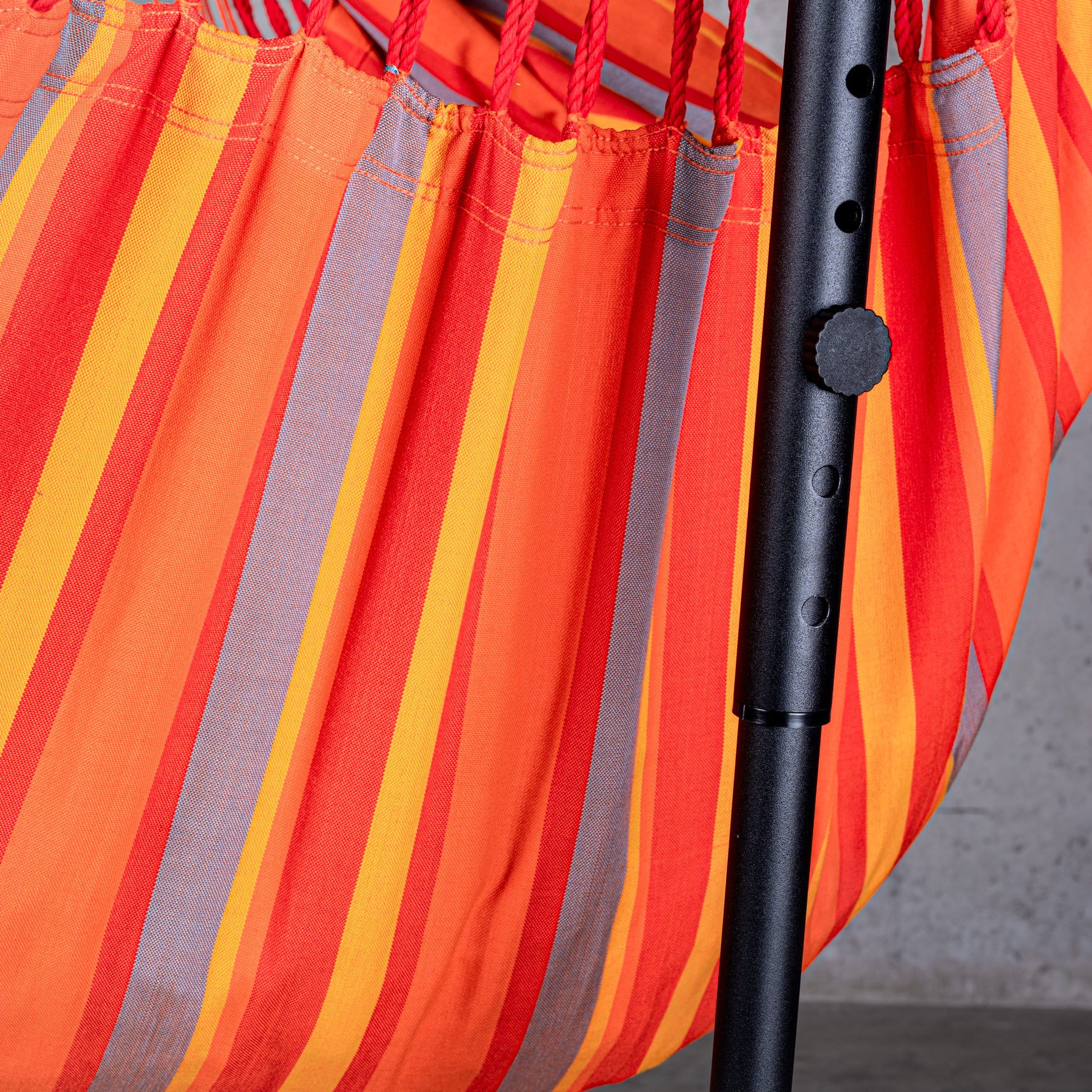 Fiji Outdoor Toucan – Silla colgante tamaño Comfort de bio-algodón con soporte de acero galvanizado