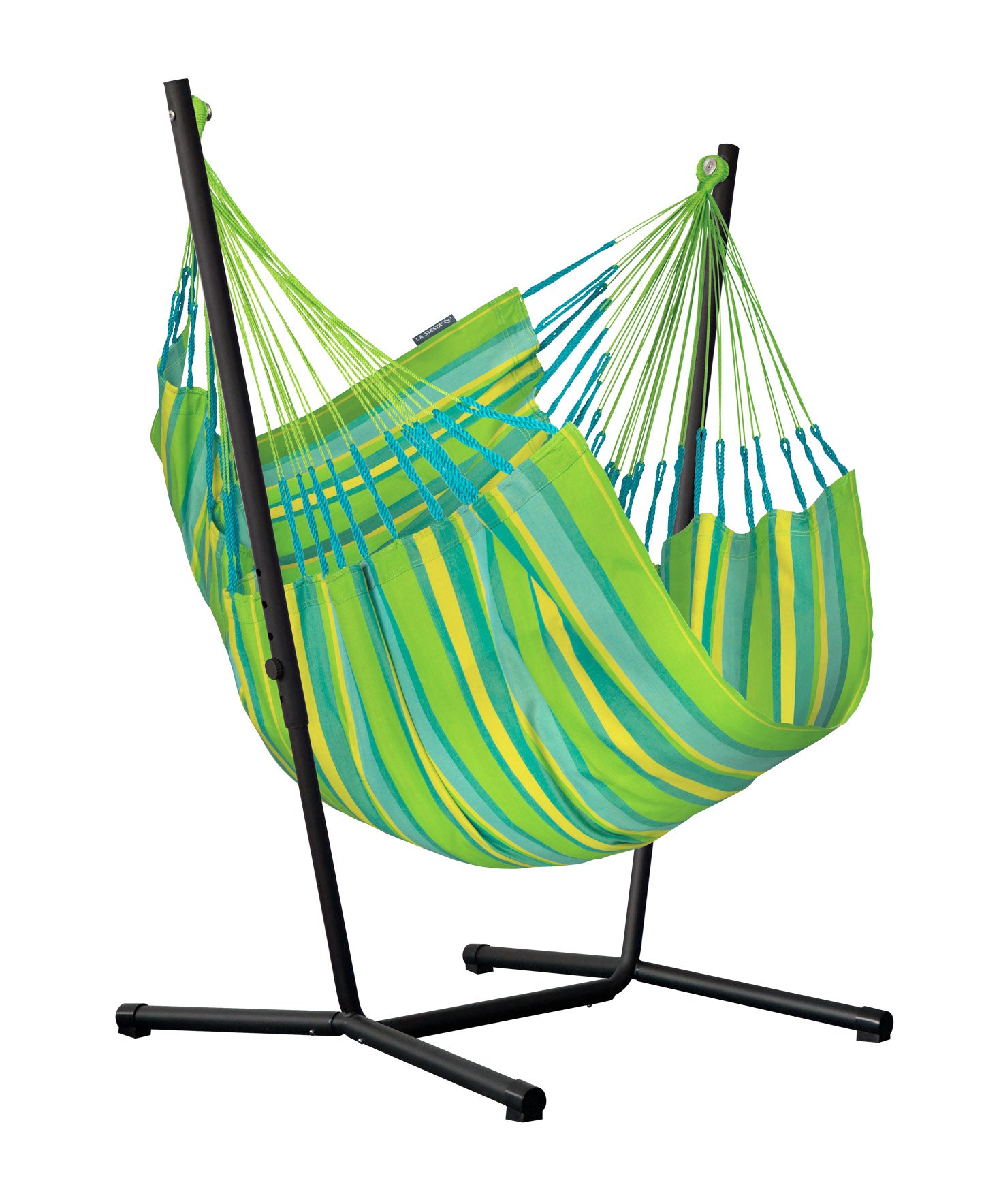 Fiji Outdoor Lime – Silla colgante tamaño Comfort de bio-algodón con soporte de acero galvanizado
