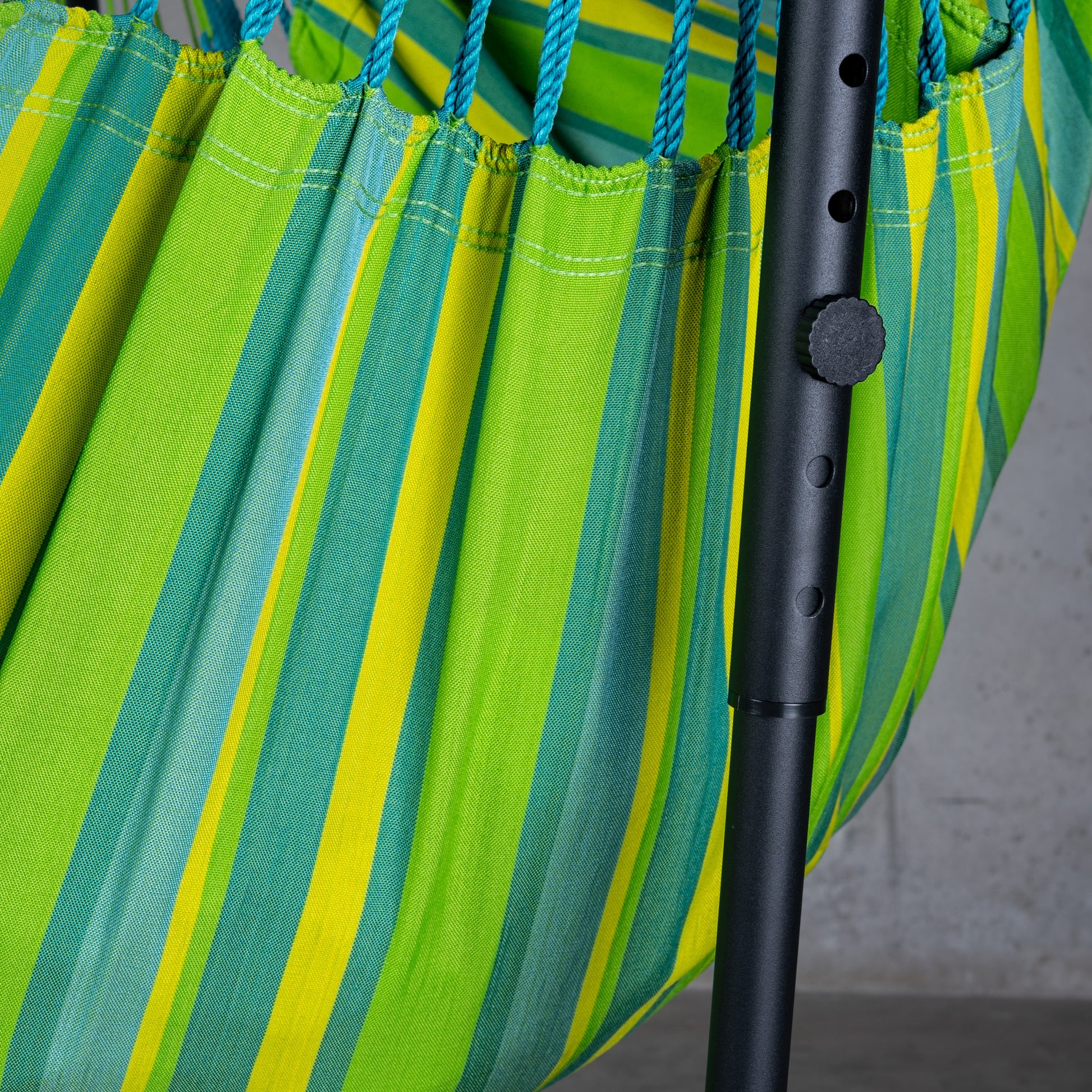 Fiji Outdoor Lime – Silla colgante tamaño Comfort de bio-algodón con soporte de acero galvanizado