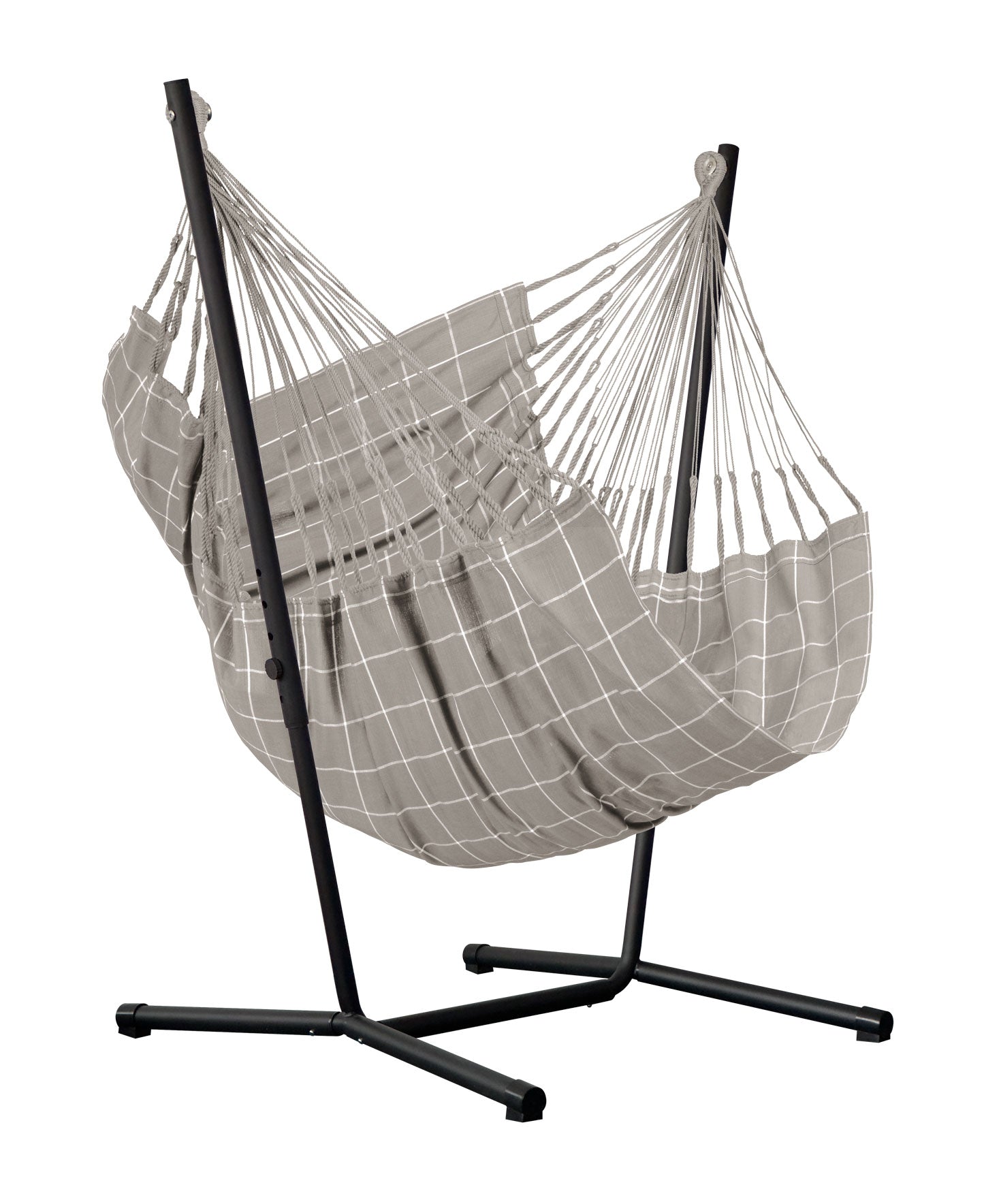 Fiji Outdoor Almond – Silla colgante tamaño Comfort de bio-algodón con soporte de acero galvanizado