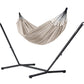 Nautico Anthracite Colombia Zebra - Organic Cotton Double Hammock with Powder Coated Steel Stand