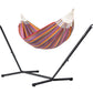 Nautico Anthracite Colombia Flowers - Organic Cotton Kingsize Hammock with Powder Coated Steel Stand
