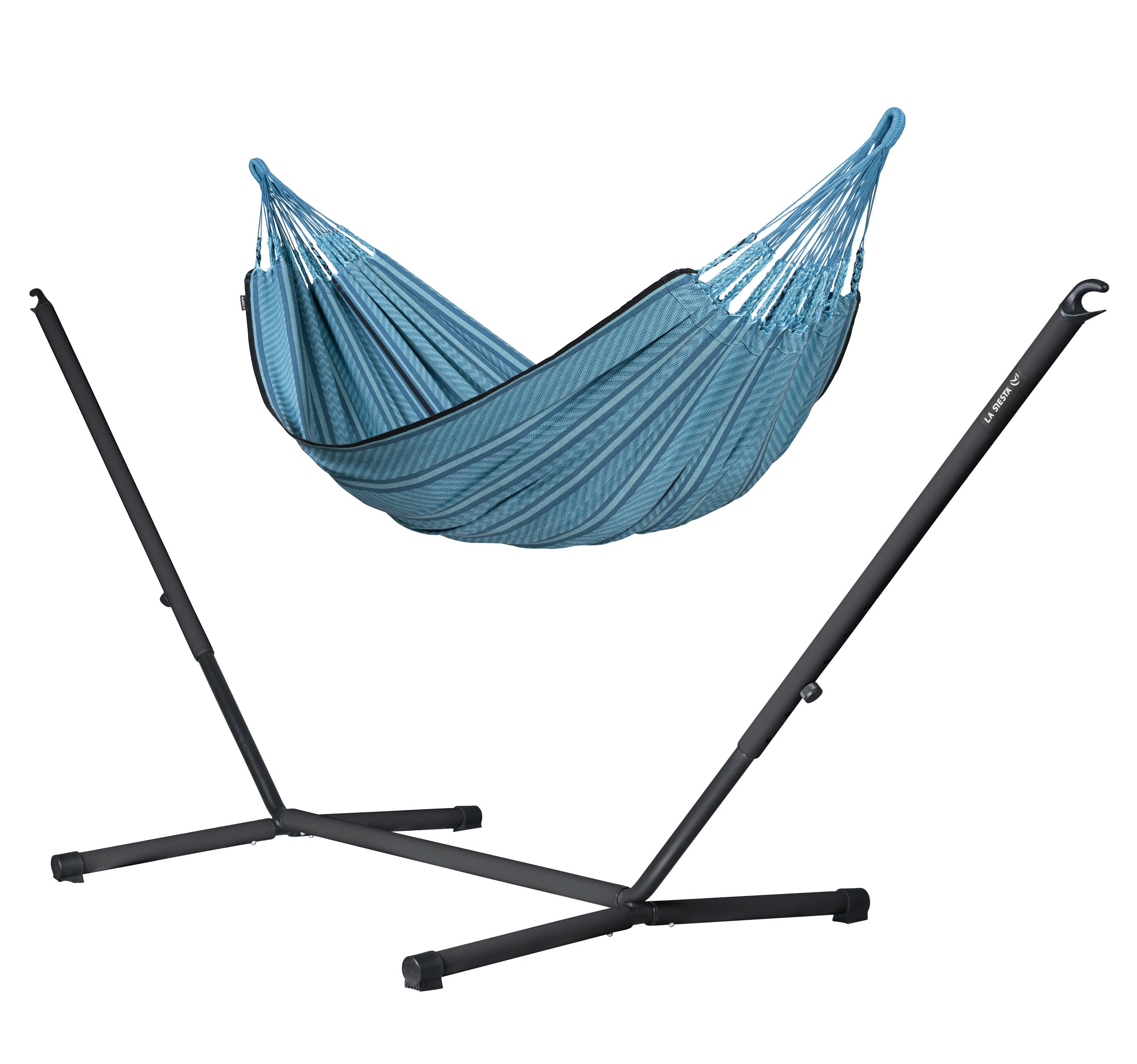 Nautico Anthracite Colombia Blue Zebra - Organic Cotton Kingsize Hammo ...