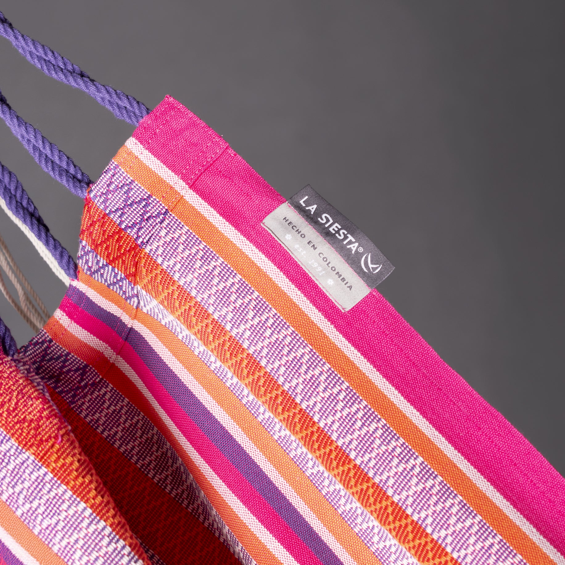 Cumbia Organic Flamingo – Silla colgante tamaño king de bio-algodón