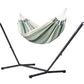Nautico Anthracite Organic Olive - Organic Cotton Double Hammock with Powder Coated Steel Stand