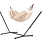 Nautico Anthracite Organic Nougat - Organic Cotton Double Hammock with Powder Coated Steel Stand
