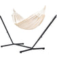 Nautico Anthracite Organic Latte - Organic Cotton Kingsize Hammock with Powder Coated Steel Stand
