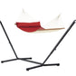 Nautico Anthracite Outdoor R Padded Red Pepper - Padded Kingsize Spreader Bar Hammock with Powder Coated Steel Stand