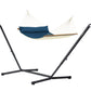 Nautico Anthracite Outdoor R Padded Navy Blue - Padded Kingsize Spreader Bar Hammock with Powder Coated Steel Stand