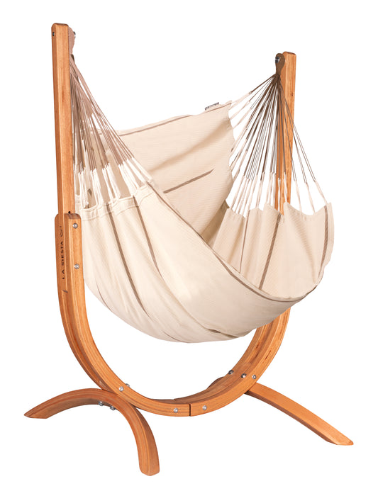 Udine Organic Nougat - Organic Cotton Hammock Chair with FSC® certified Eucalyptus Stand