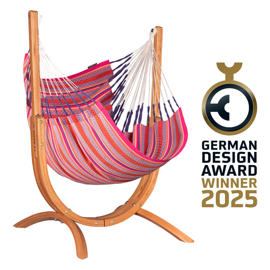 Udine Organic Flamingo - Organic Cotton Hammock Chair with FSC® certified Eucalyptus Stand
