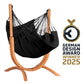 Udine Organic Onyx - Organic Cotton Hammock Chair with FSC® certified Eucalyptus Stand